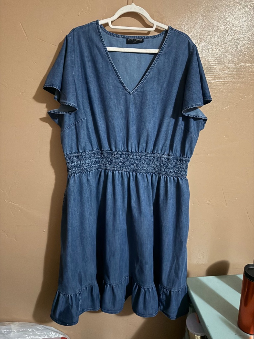 Lane Bryant size 24 chambray/denim style dress with pockets - Picture 5 of 6